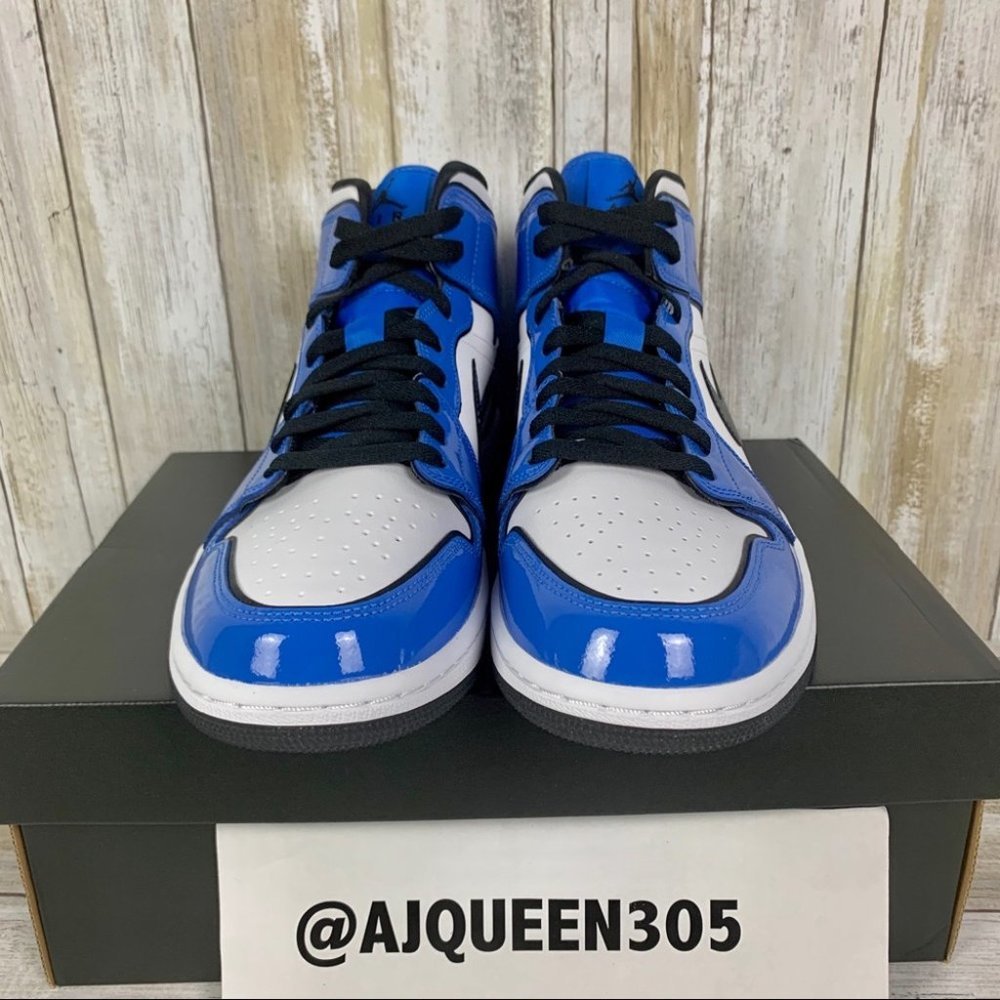 Air Jordan 1 Mid Signal Blue Men’s - Picture 4 of 8